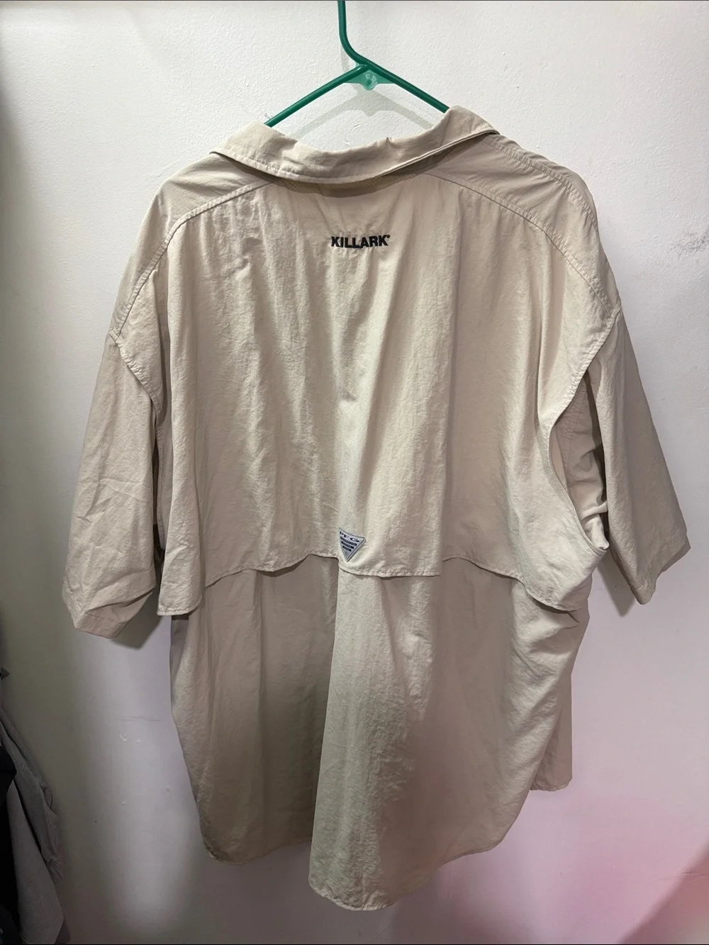 Columbia Lightweight Short Sleeve Outdoor Shirt Jacket — Sand/Tan